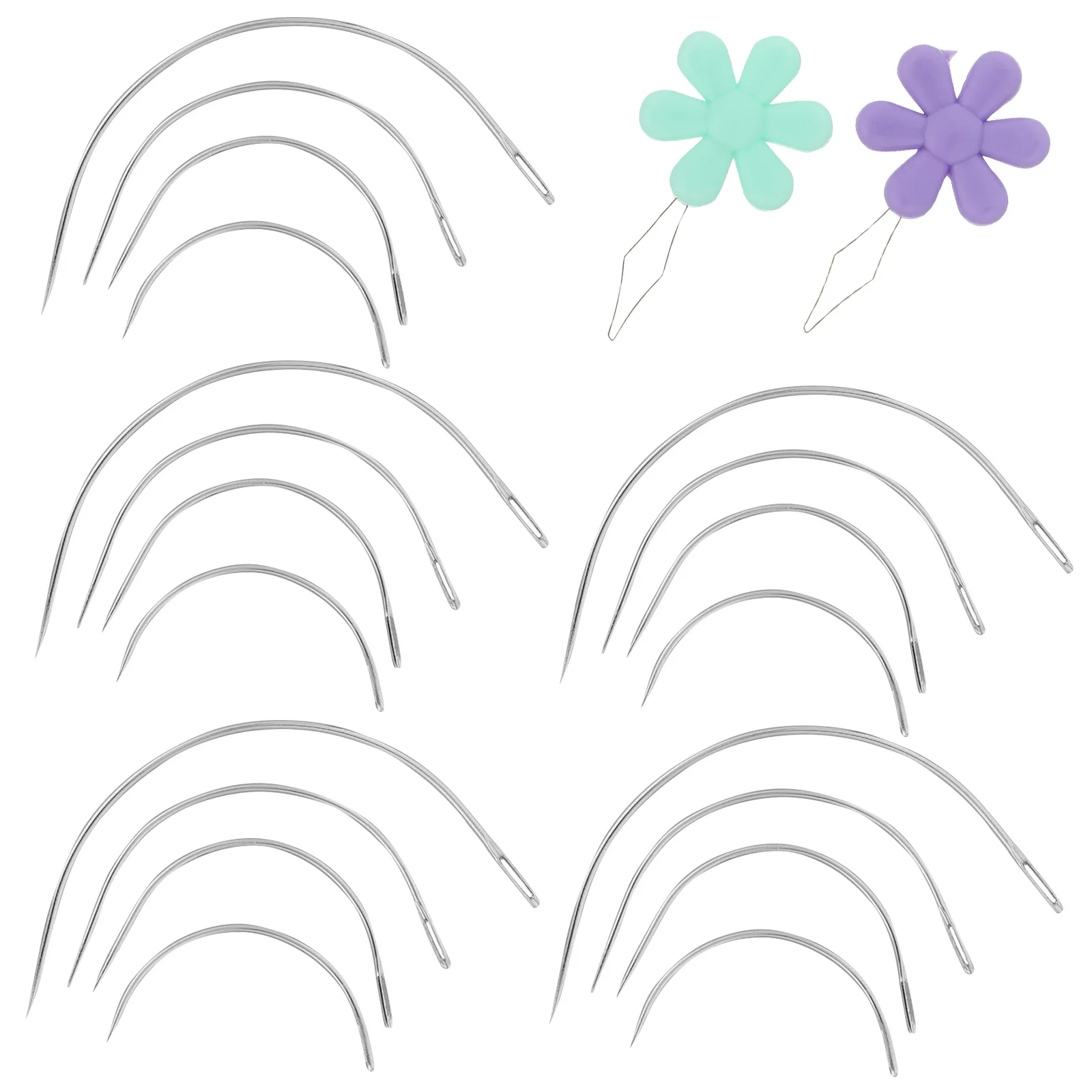 

1Set Large Eye Curved Needles 2-3.5 Inch Heavy Duty Sewing Set Upholstery Quilting Embroidery Needles Curved Needle