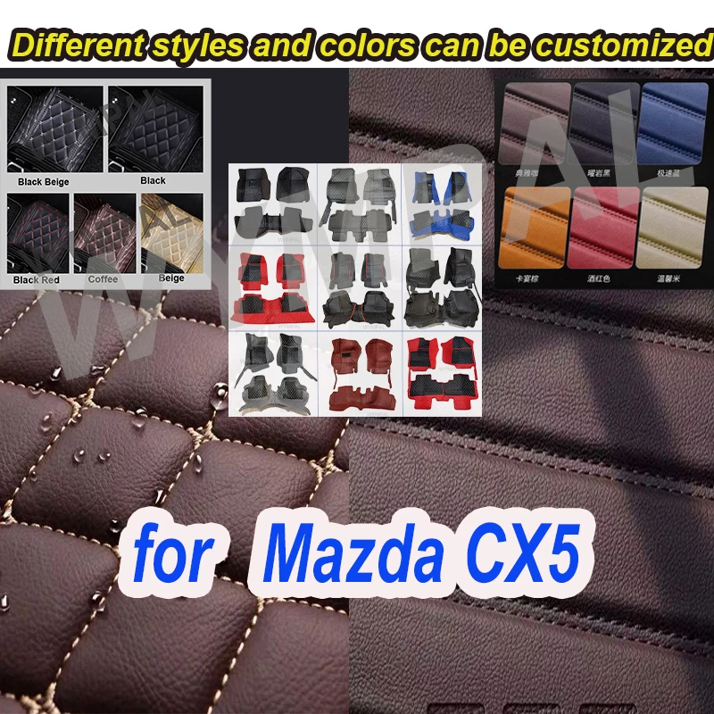 

LUXURY Custom Automotive Car Floor Mats For Mazda CX5 2017 2018 2019 2020 2021 Auto Luxury Leather Men Women Car Mats Full Cover