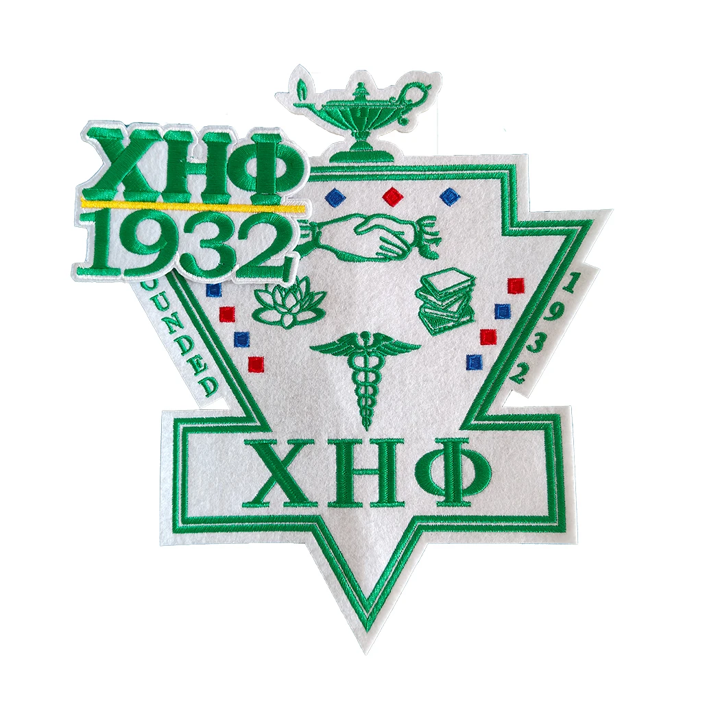 Computerized embroidered Iron-on Heat Press Patch for Jacket,Greek Letters Chi Eta Phi Sorority, Since 1932