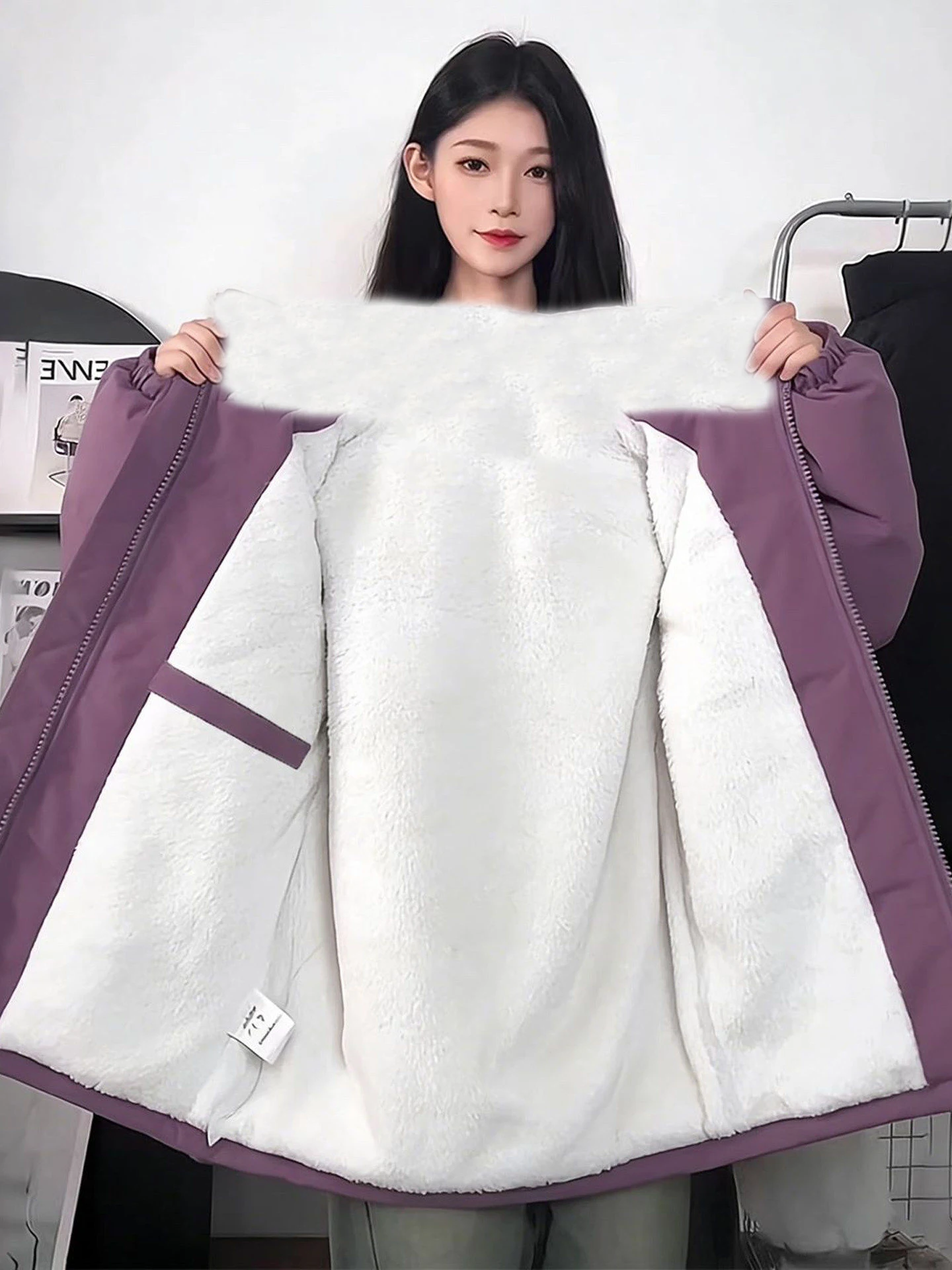 

Northeast China Men's Winter Thiened Fce Lined Lamb Velvet Jaet Stand Collar Bread Sle Coat Couples Warm Cotton Clothes