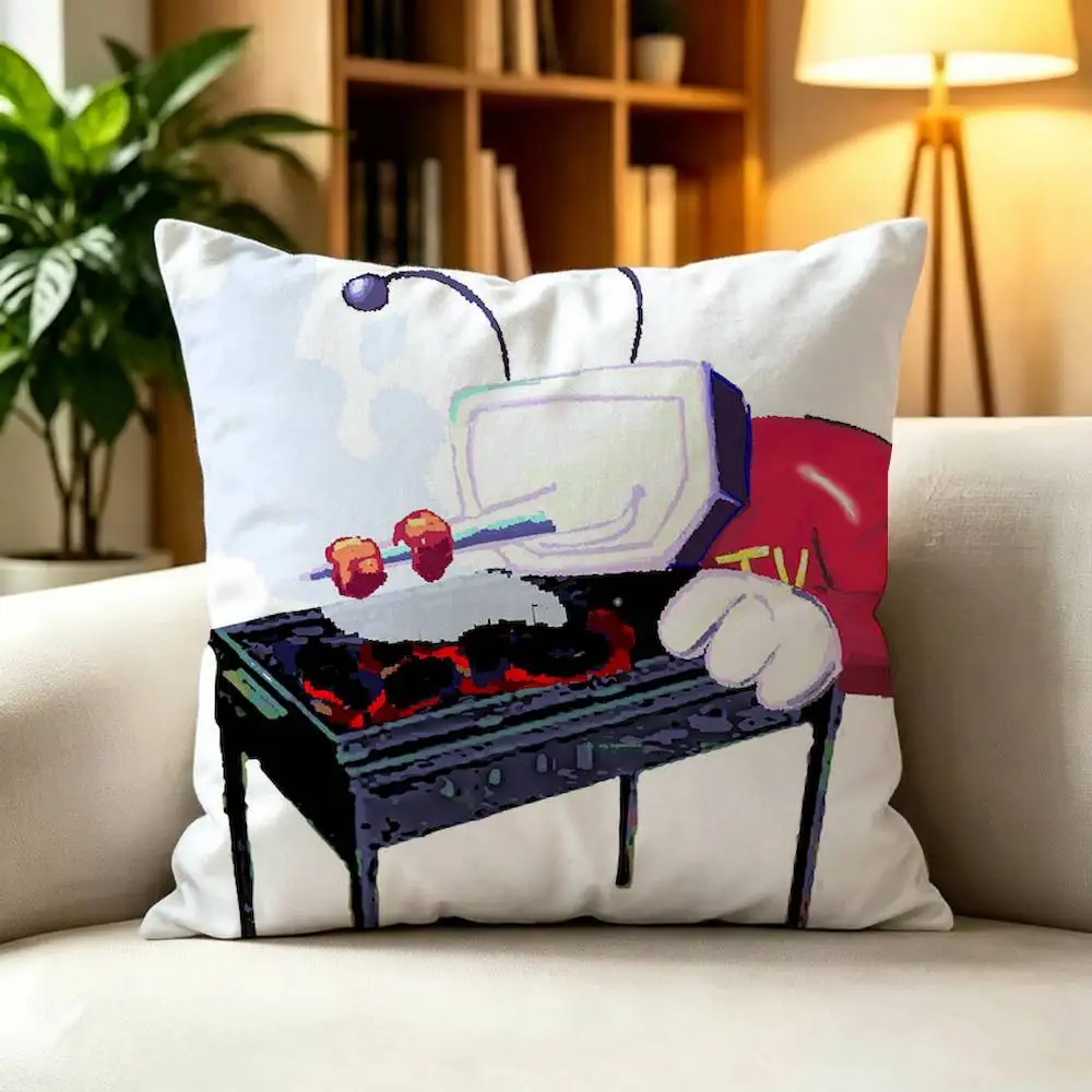 D-DeltaruneS Tenna  Square Double-Sided Printed Pillow Case Sofa Cushion Cover Bedroom Bedside Decor