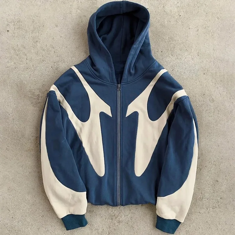 

Y2K high quality Hoodie New Harajuku Hip Hop Retro Patchwork Oversized Hoodie Sweatshirt Men Women New Gothic Long Sleeve Jacket