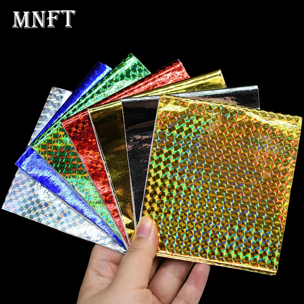 16Pcs Reflektierende Angeln Locken Aufkleber Klebstoff Laser Wasserdicht Fisch Skala Film für Meer Angeln Jigging Locken Pailletten Papier DIY