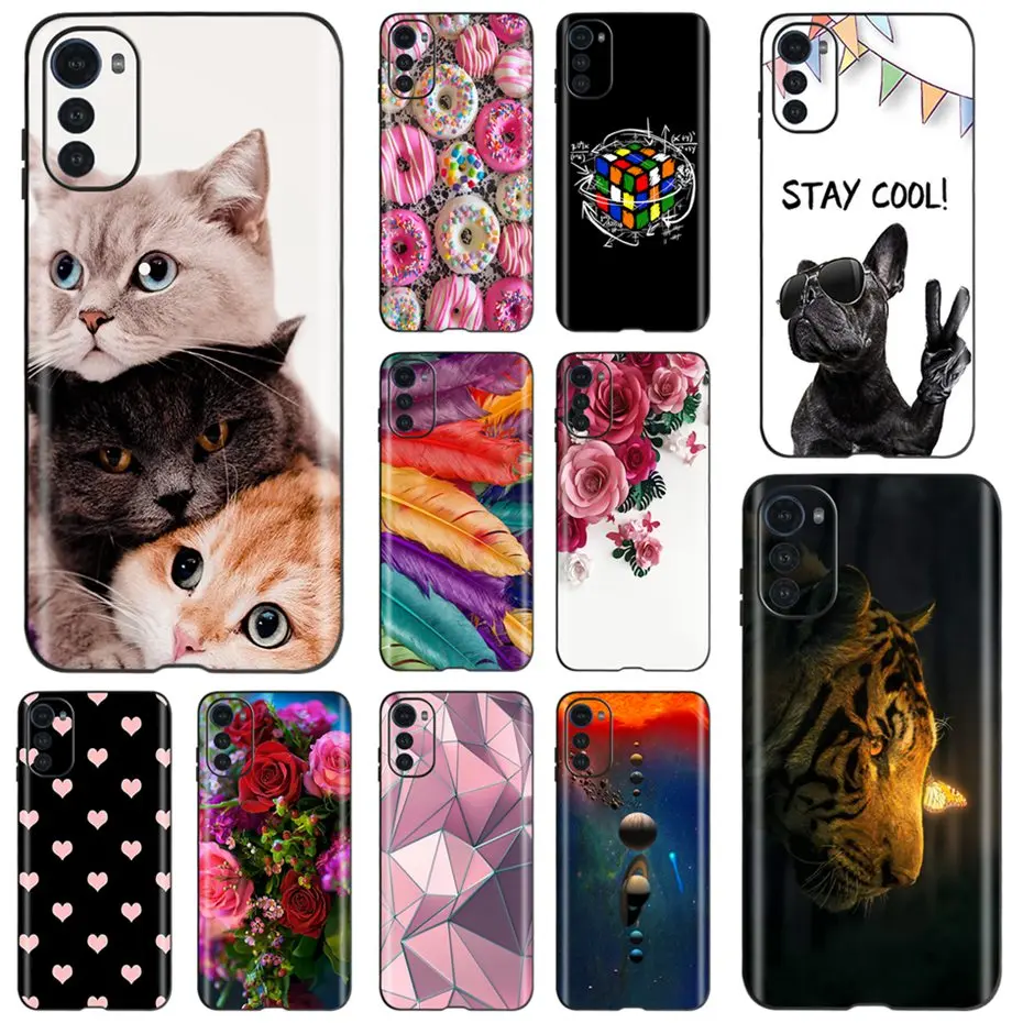 Black Silicon Case For Motorola Moto E32 Phone Case 2022 Cute Soft TPU Back Cover For Motorola Moto E32S Funda MotoE32 32S 4G