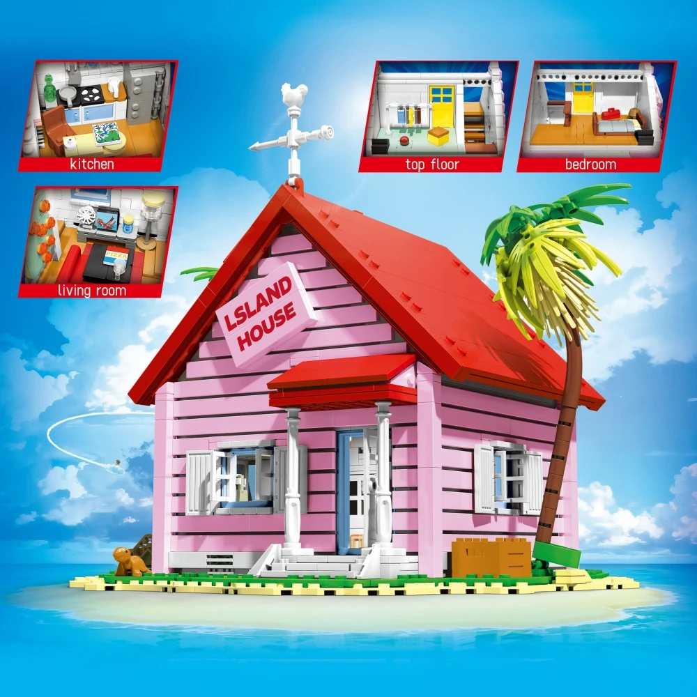 Kit de construcción de modelo de casa de isla creativa, Villa costera, cabina de madera, montaje DIY, juguetes de ladrillos para niños y niños, novedad de 2026