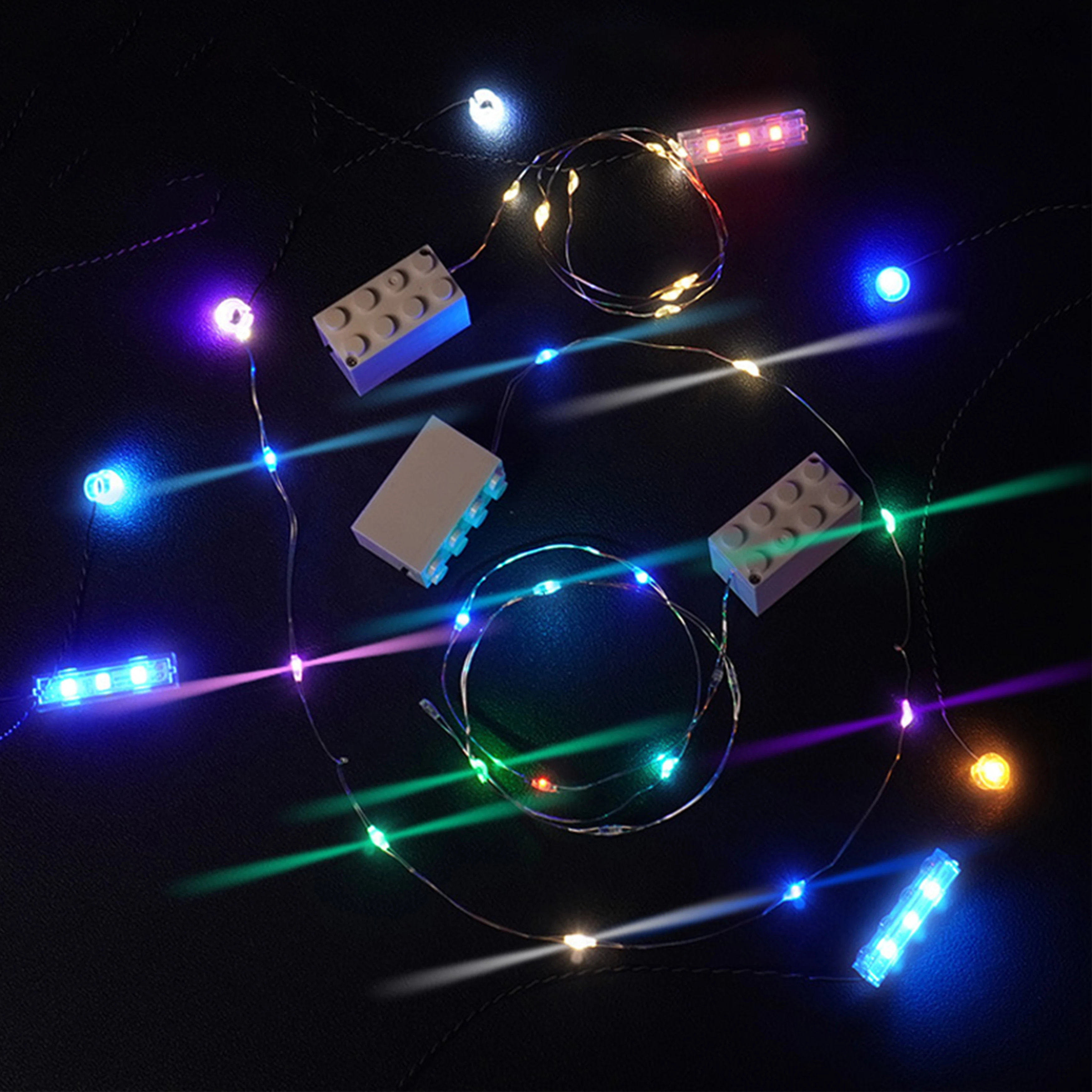 Blocos de construção kit iluminação led modelo diy conjunto luz com caixa bateria cabo usb conector placa módulo rc combinação gratuita