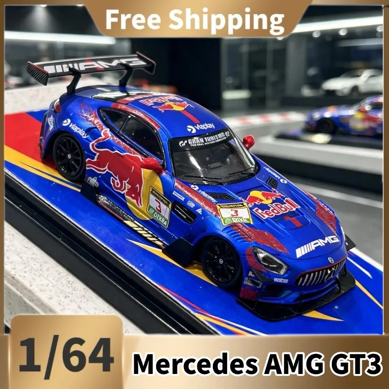 【Auf Lager】RM 1/64 AMG GT3 Diecast Rennwagenmodell, Sammlerstück für Erwachsene & Weihnachtsgeschenk
