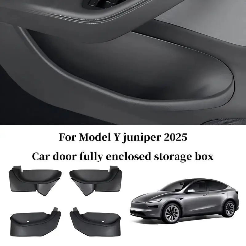 

Для Tesla ModelY Juniper 2025 ящик для хранения с боковой дверью, передняя и задняя боковая внутренняя коробка для хранения, модификация аксессуаров