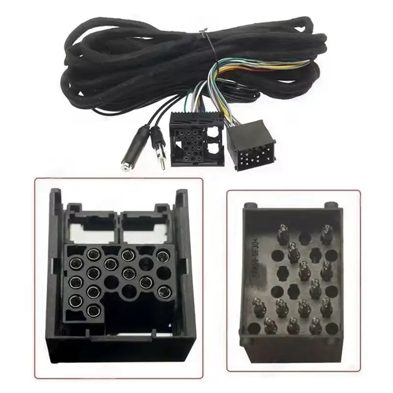 M46K-Car Radio Stereo Wiring Harness Adapter Plug Power Cord Adapter Cable For BMW 3 Series E46 5 Series E39 X5 E53 1998-2007