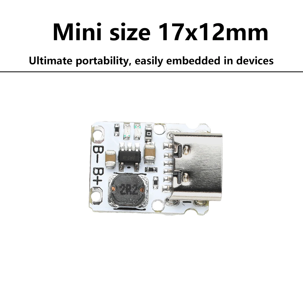 وحدة شحن بطارية ليثيوم صغيرة تيار مستمر 5 فولت وحدة تفريغ شحن متكاملة تعزز لوحة الطاقة مع حماية من النوع C