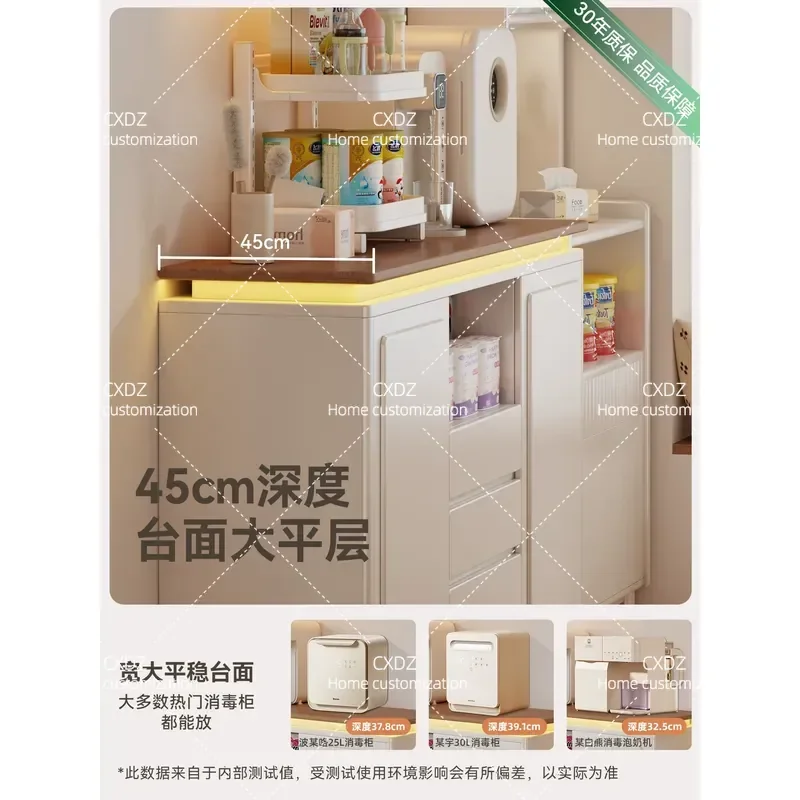 Small Apartment Baby Feeding Table Formaldehyde Free Food Grade Solid Wood Sideboard for Infant Food Supplement Storage