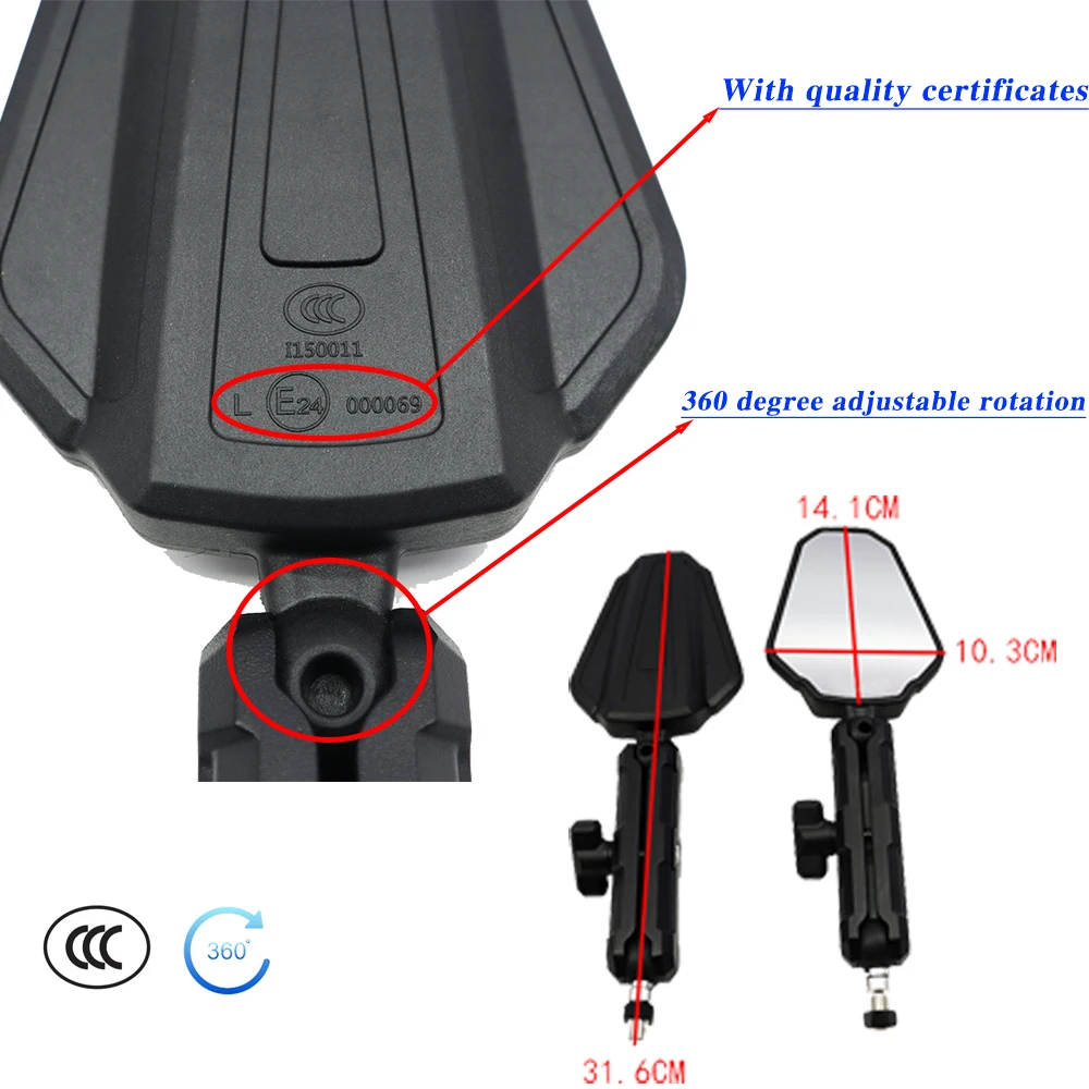 Motorbike Side Mirror, Pour KTM ADV HONDA KAWASAKI Versys KLR650 Benelli TRK Rally Universel