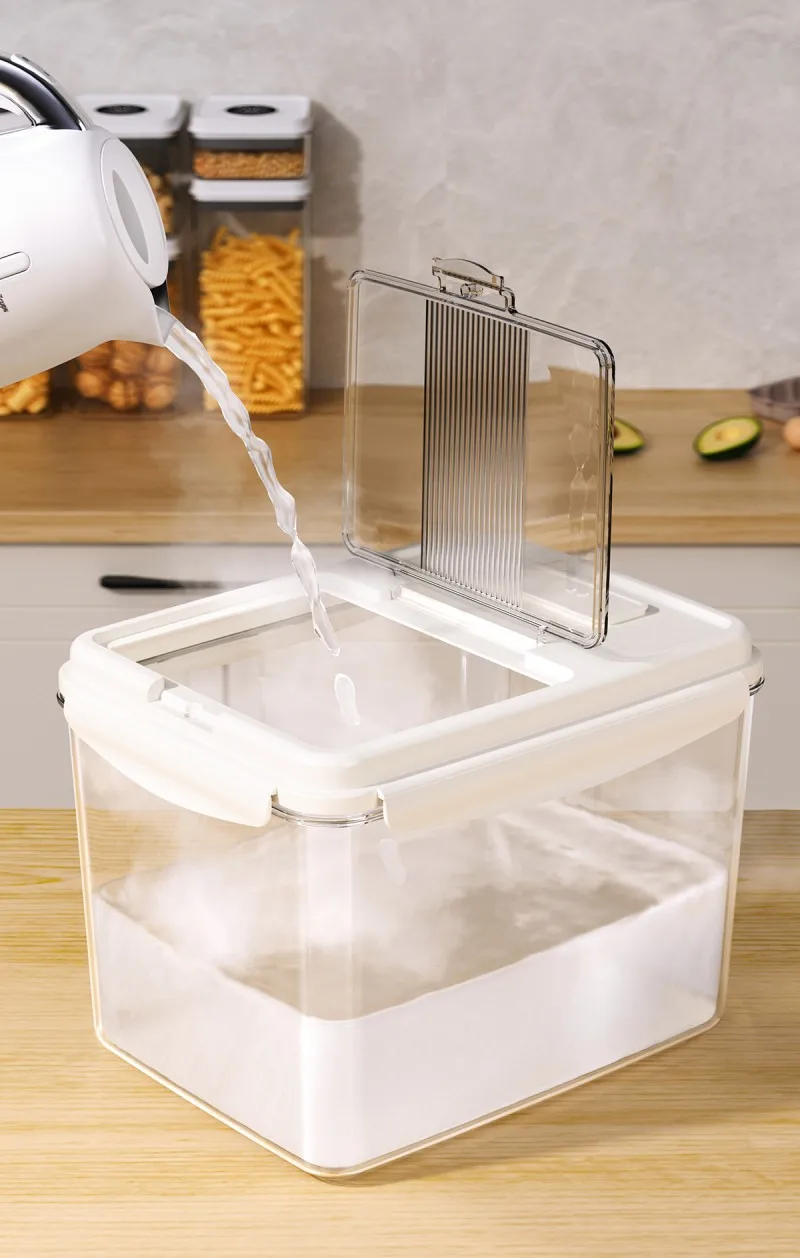 10KG Rice Storage Box Sealed Rice Container Large Capacity Grain Storage Jar Bucket Rice Storage Container Kitchen Organizer