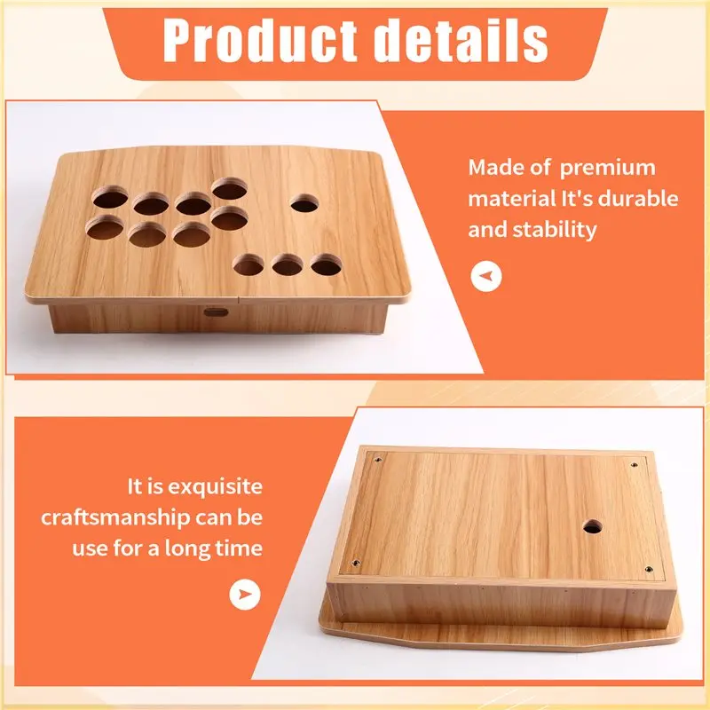 ABZW Home USB Arcade Joystick Case Panel Wood DIY Fighting Gamepad For PC Mobile Game Accessories