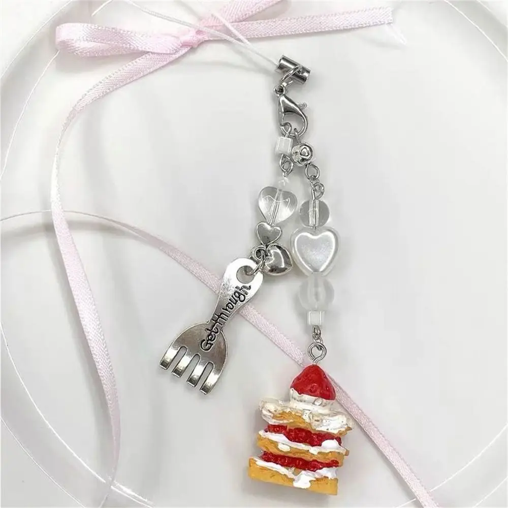 

Sparkling Y2K Phone Charms Knotbow Cake Fish Beaded Phone Lanyard Wrist Strap Keycord Phone Chain Bag Keychain