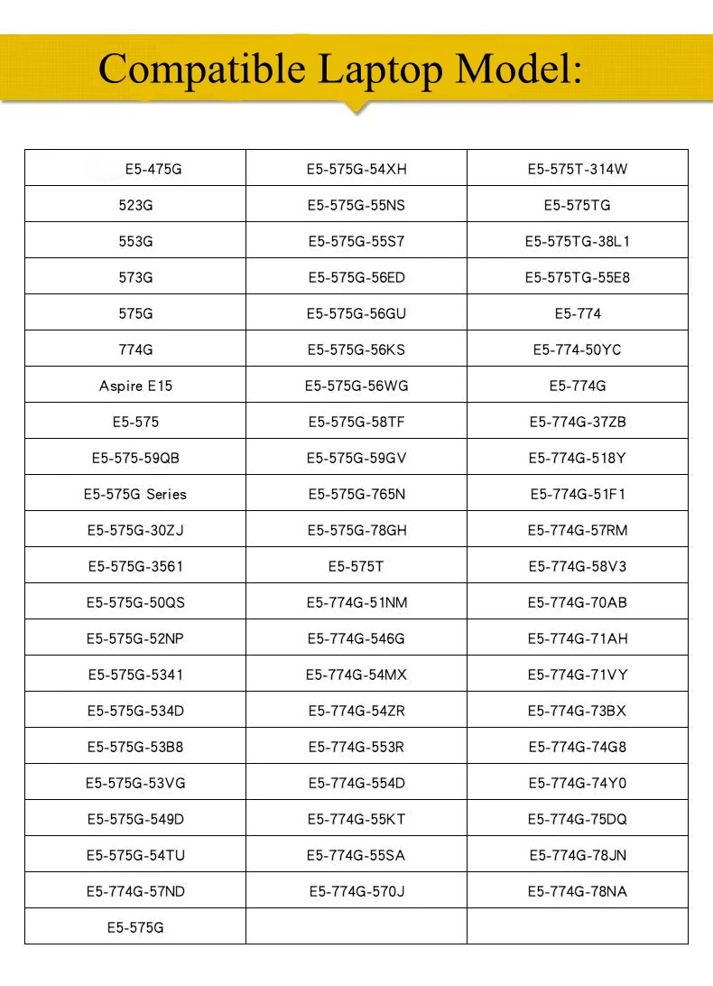 NEW Replacement Battery AS16A5K AS16A7K AS16A8K For Acer Acer E15 E5-475 E5-475G E5-576G E5-553 E5-575 E5-575G E17 E5-774