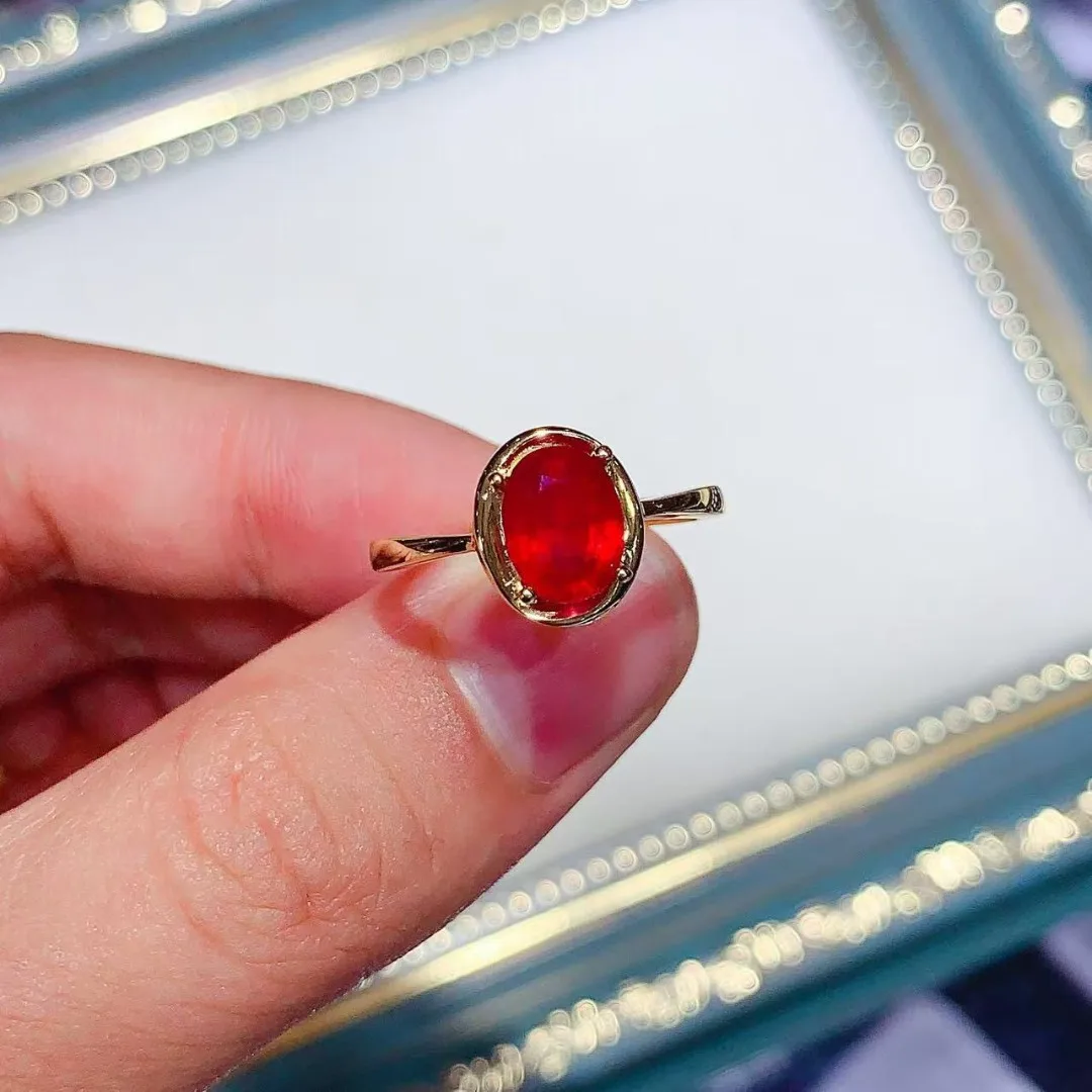 

Classic Shining Brightly Luxurious Designer Design S925 Sterling Silver Ring Natural Ruby Elegant for Women