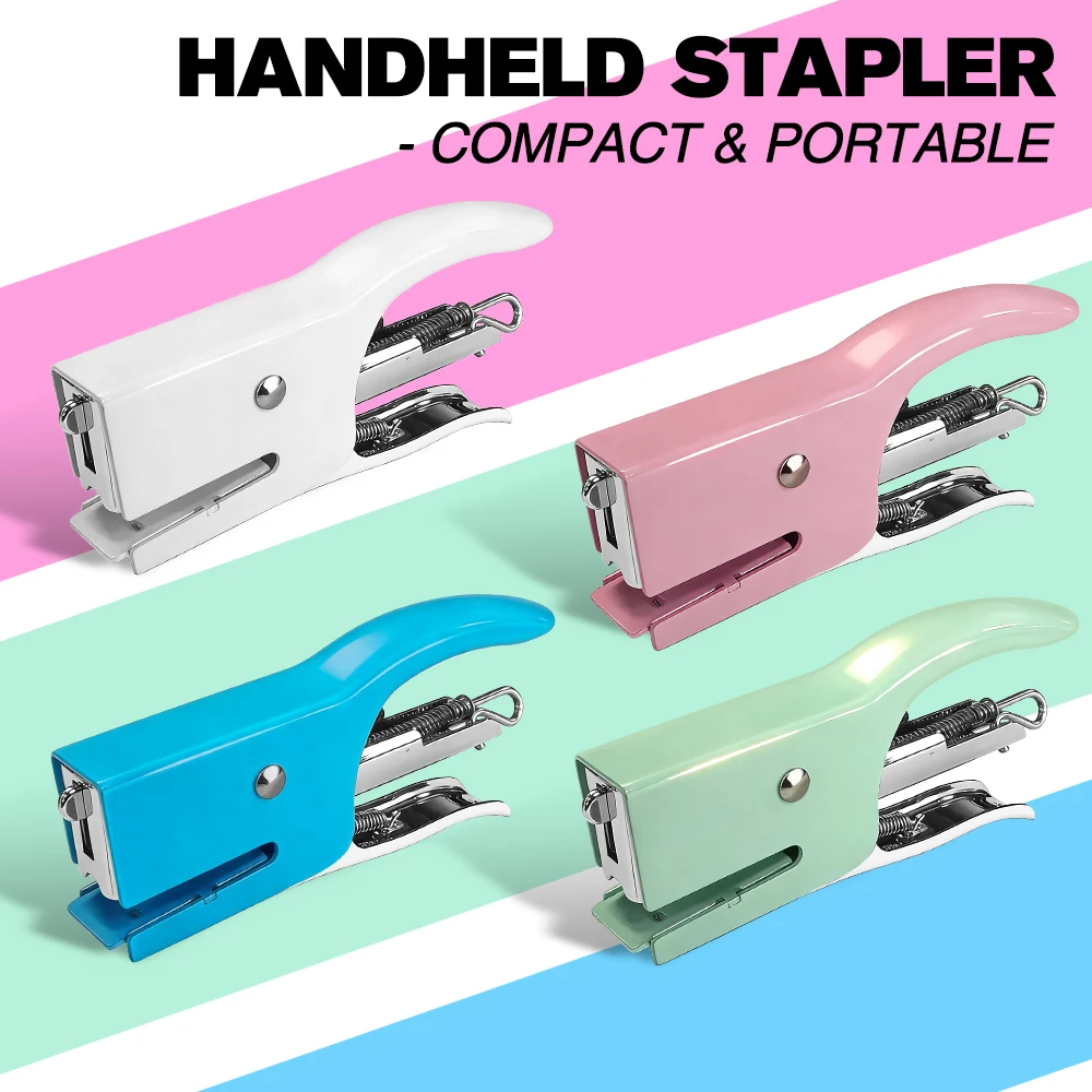 1 Pcs Stapler Heavy Duty Set 20 Sheets Desktop Office Work Student Teacher Large Capacity Jam Professional Standard 24/6 Metal