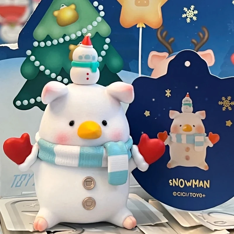 กระป๋องหมู Lulu Pig Christmas Town Series กล่องตาบอดตกแต่งตาราง Mystery Box เพื่อให้เพื่อน Surprise ของเล่นคริสต์มาสของขวัญ