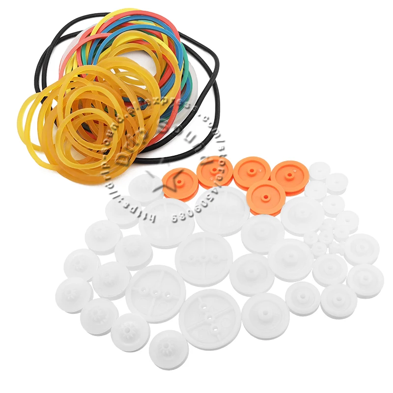 Belt Pulley Combination Package Rubber Belts Band Plastic Pulley Wheel For DIY Toy Car Boat Model Parts #1