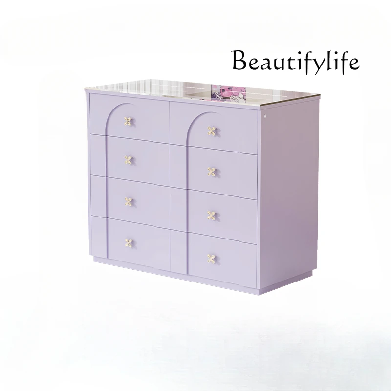 

Taro Purple Island Cabinet Modern Minimalist Cloakroom Bedroom Multi-Layer Island Table Jewelry Storage Display Cabinet