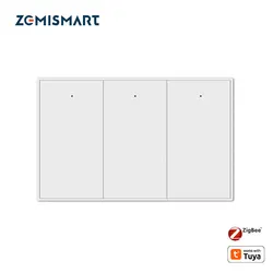 Zemismart Zigbee Push Wall Light Switches Work with Tuya 1 2 3 4 Gangs with Neutral Interruptor Alexa Google Home Smartthings