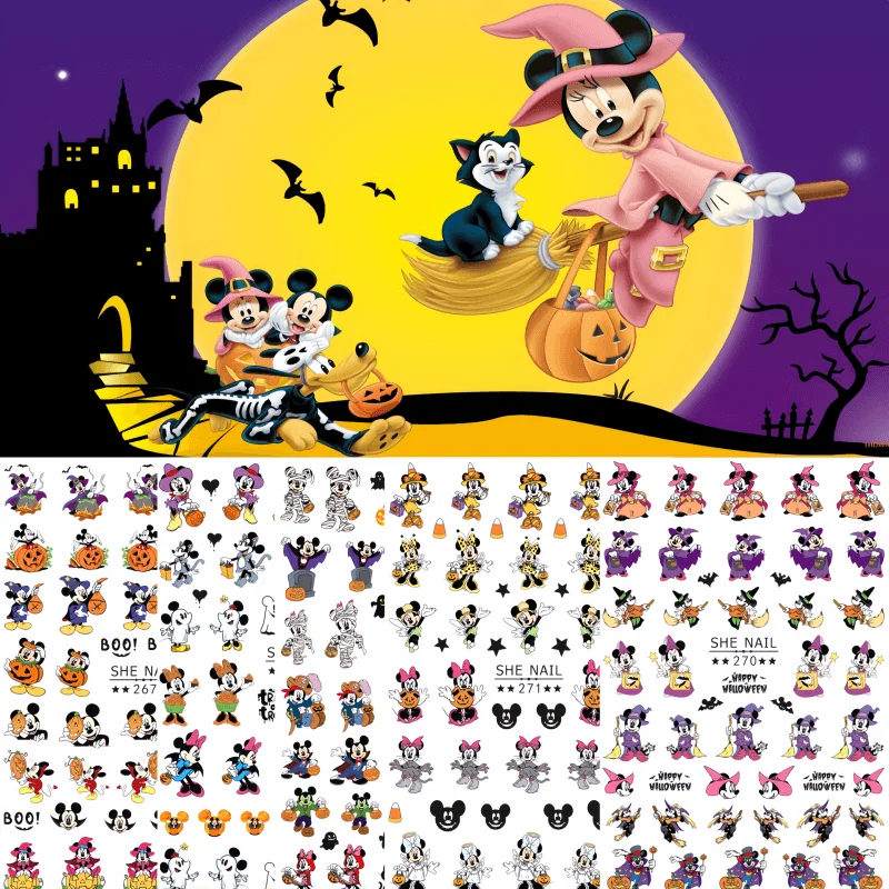 

1PCS New Anime Disney Halloween Nail Stickers Party Monster Fear Stickers Cartoon Christmas Nail Decoration Stickers