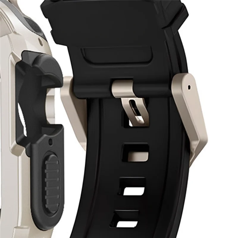 CS-For Watch 9 Ultra 49 مم غطاء حماية من مادة TPU بسوار من السيليكون ومجموعة حافظة ساعة مضادة للسقوط