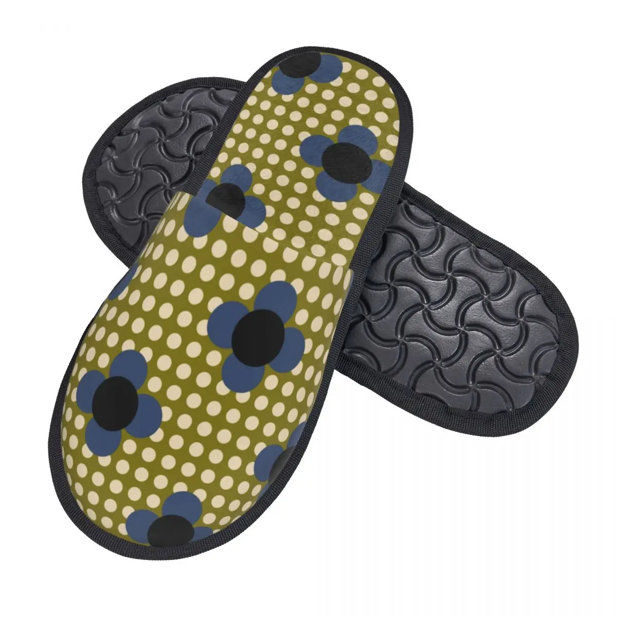 Orla Kiely Prints Polkadot Olive Flower Guest Slippers for Hotel Women Custom Print House Slipper