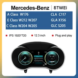 2024 New Lcd Digital Dashboard Cluster Digital Speedometer For Mercedes Benz A Class W176 GLA CLA  C117 GLC W205 W212 W207