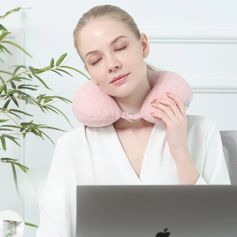 2in1 Bead Filled U Pillow for Office Nap Travel Neck Support Multi Use Comfortable Essential