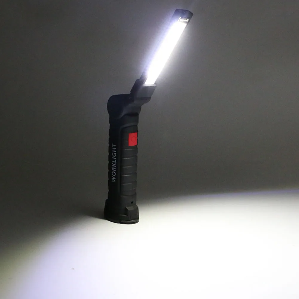 Portable LED Flashlight Powerful Outdoor Multifunction Torch USB Rechargeable Lamp COB Outdoor Camping Torch Folding Work Light