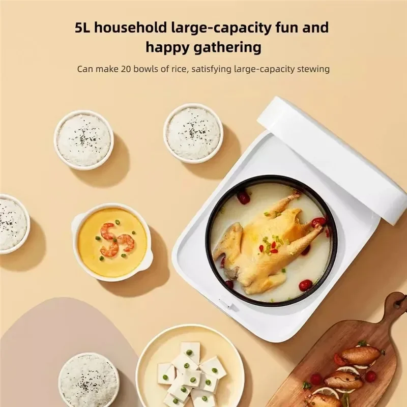 Рисоварка Xiaomi Mijia 5л 220 В, умная быстрая электрическая мультиварка, кастрюля для кухонных плит, антипригарная подогреватель еды, бытовая техника