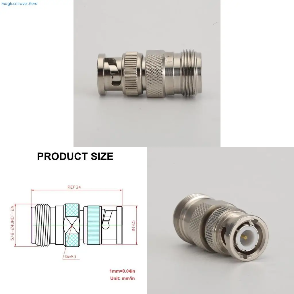 N2UB BNC Male to N Type Female Straight Coupler Adapter for Camera Survelliance