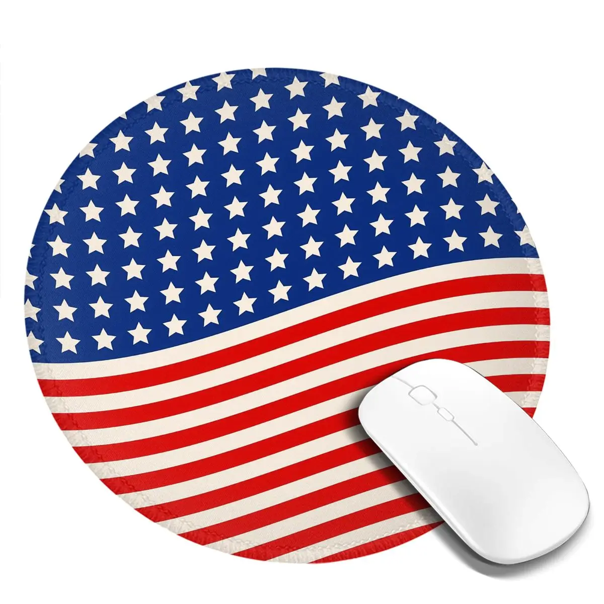 American Flag 4th Of July Mouse Pad Stars and Stripes Design Rubber Mousepad For PC Laptop Computer Comfort Aesthetic Mouse Mats