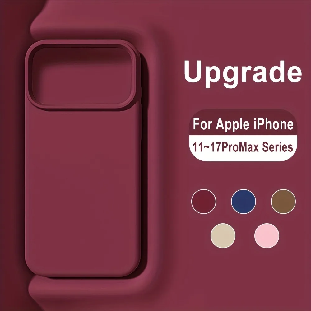 Capa de telefone de silicone líquido oficial original para iphone 17 15 16 14 13 12 pro max capinha macias para iphone air 16 15 14 plus capa, capa para iphone 17 16 15 pro max