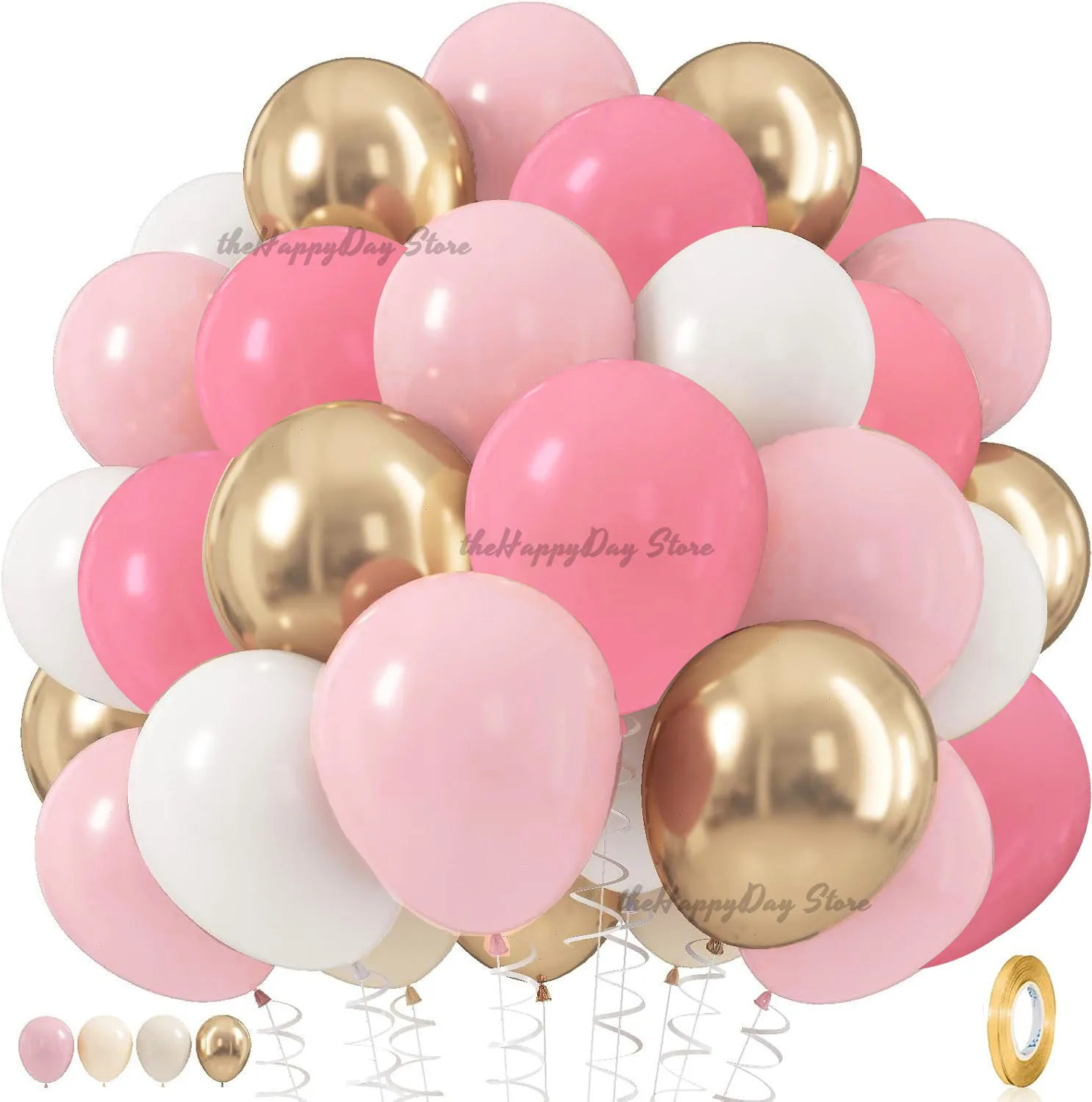 40 Stück Boho Rosa Sand Weiß Latex Ballons 10 Zoll Metall Chrom Gold Ballons für Geburtstag Hochzeit Baby Shower Party Dekor Globos