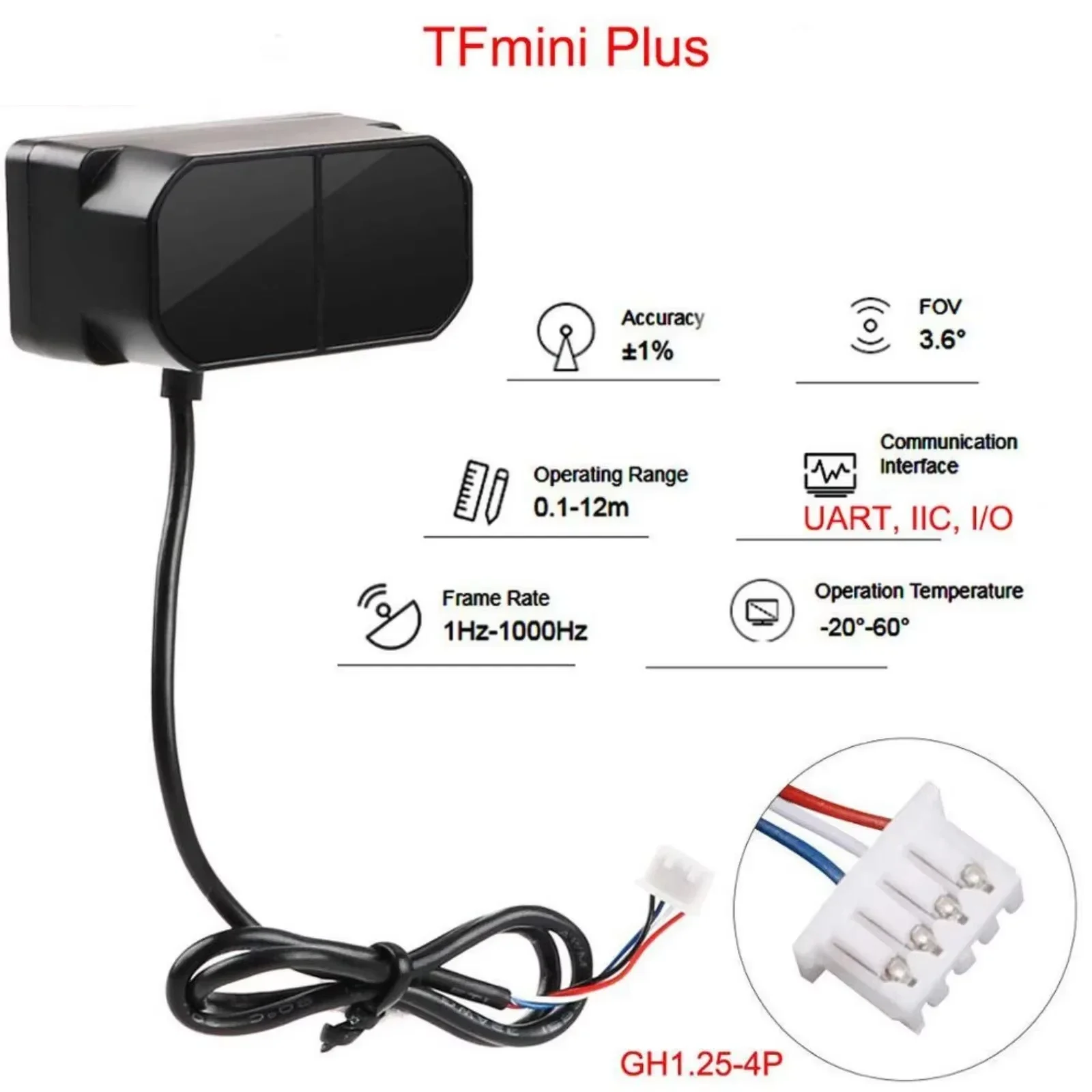 Benewake TFmini-S / TFmini Plus Lidar Range Finder Sensor UART I2C Single-Point Micro Ranging Module for Arduino Pixhawk IP65