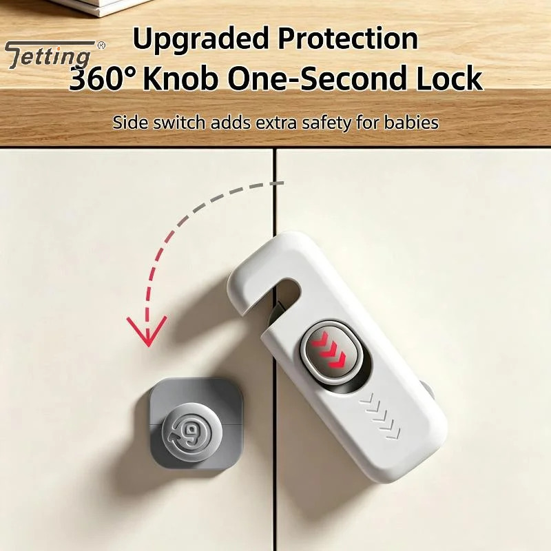 Child Safety Cabinet Lock No Drill Installation One Click Lock Design For Home Kitchen Drawers Baby Proofing Use