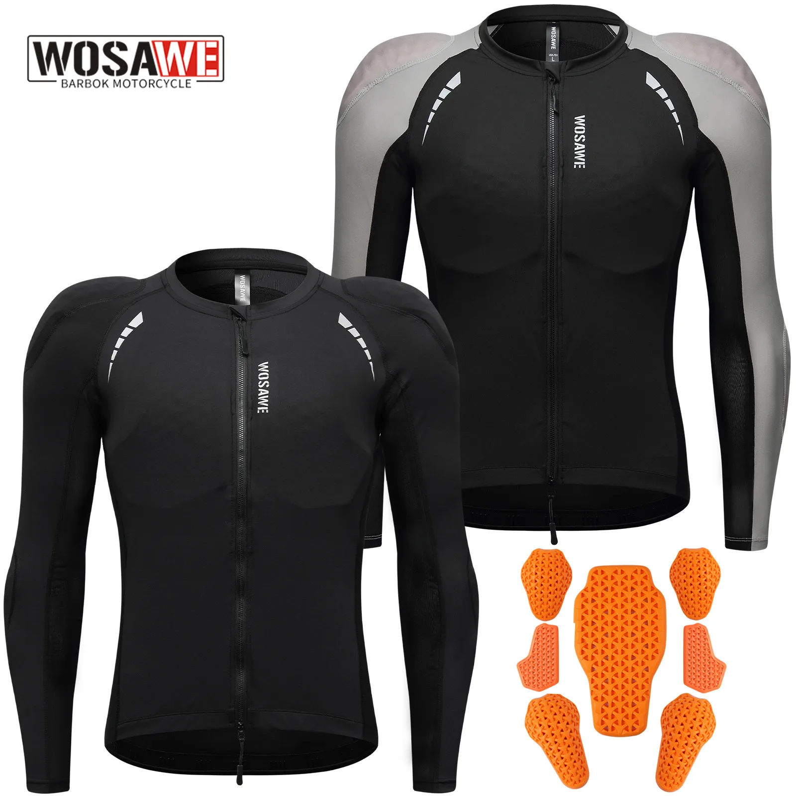 

WOSAWE Men's Motorcycle Racing Jacket Off-Road CE Protective Gear Motocross Soft Armor Body Protector Sports Racing Equipment