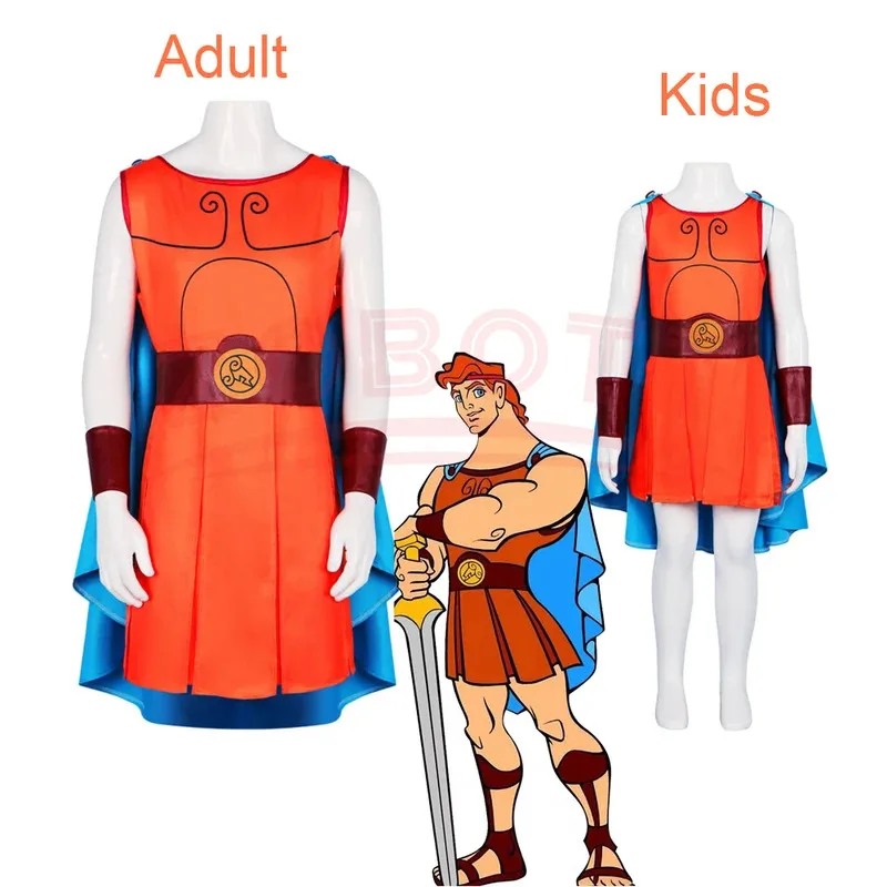 L2025l جديد فيلم هرقل تأثيري حلي للكبار الاطفال رجل بنين أعلى عباءة حزام الرجال هالوين كرنفال حفلة الذكور دور اللعب خارج
