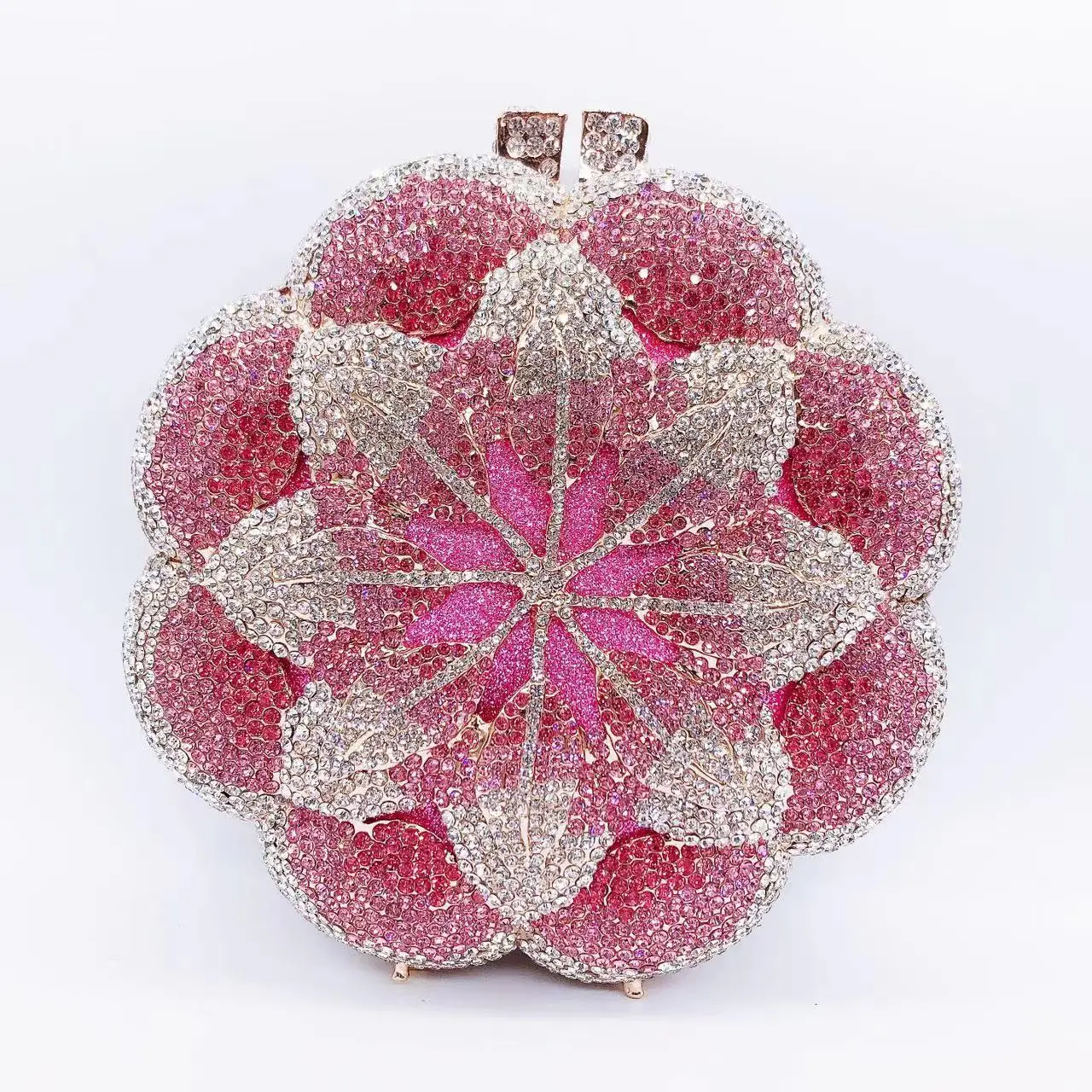 Celebrity High Luxury Handmade Diamond Embedding Exquisite 3D Flower Bag Elegant Banquet Wedding Party Rose Bag