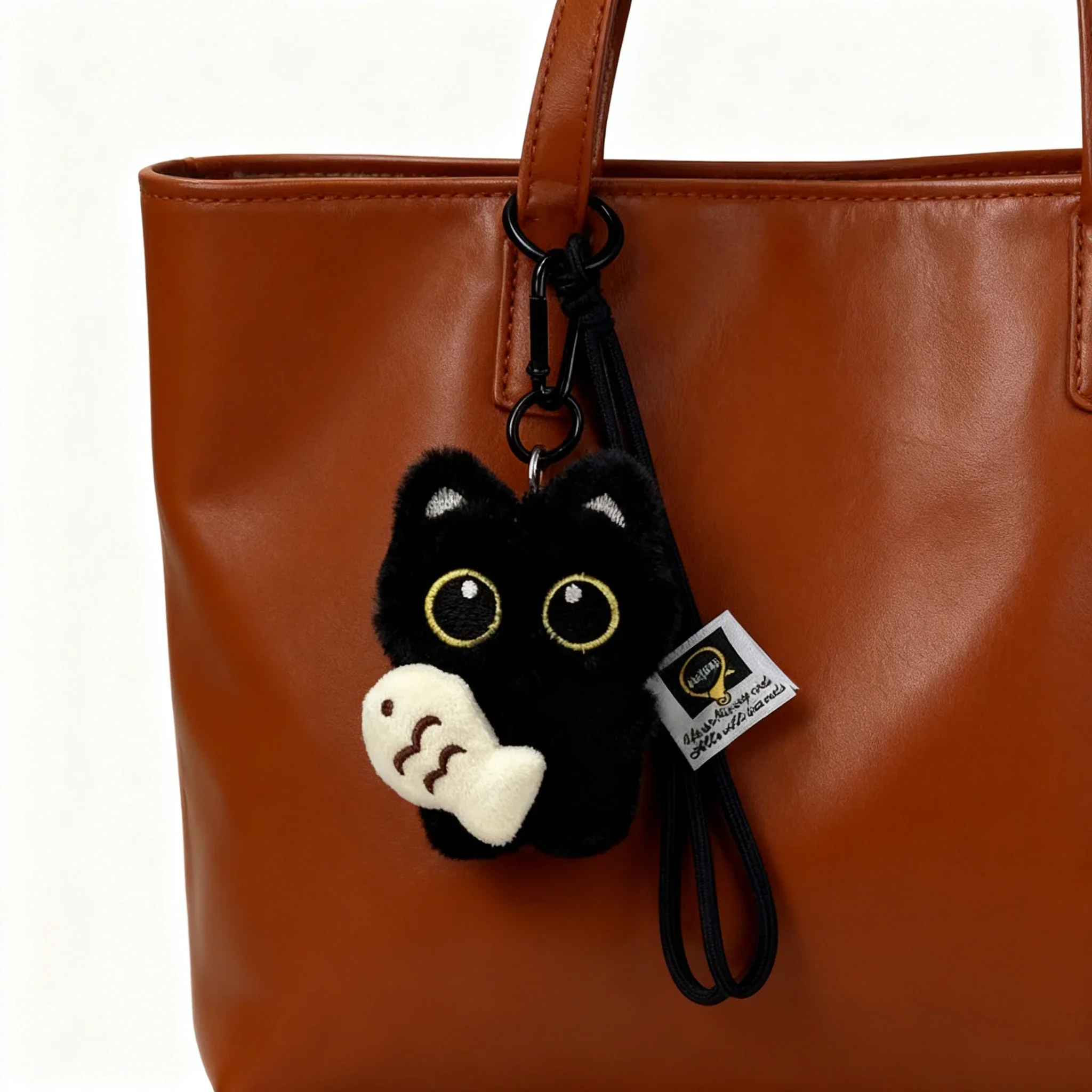 2 pçs legal pelúcia gato preto boneca brinquedo chaveiro saco pingente encantos carro chaveiro acessórios para mulheres casais kawaii presente