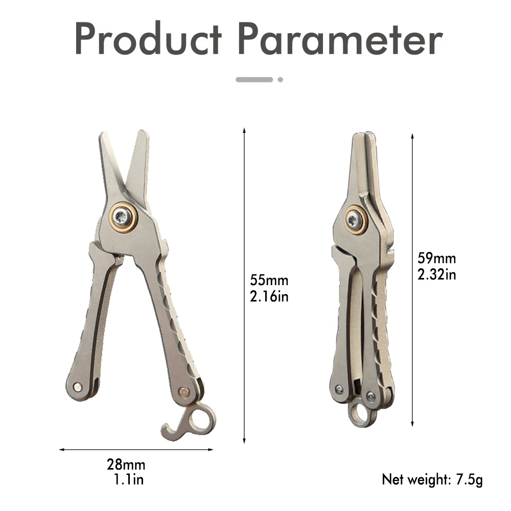 Tytanowe nożyczki do włosów w nosie i uszach - zaokrąglone końcówki zabezpieczające do przycinania brwi, precyzyjnie szlifowane, ostre narzędzie do pielęgnacji ze stali nierdzewnej