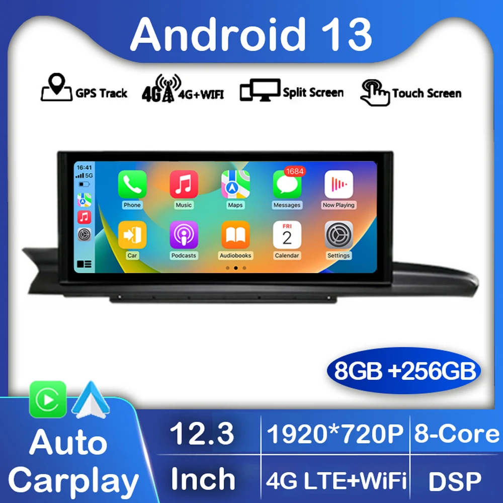 

12.3"Android 13 8 Core 360 Camera Car Radio For Audi A6 A6L C7 A7 2012-2018 WIFI+4G Auto Carplay GPS Multimedia Stereo Player BT