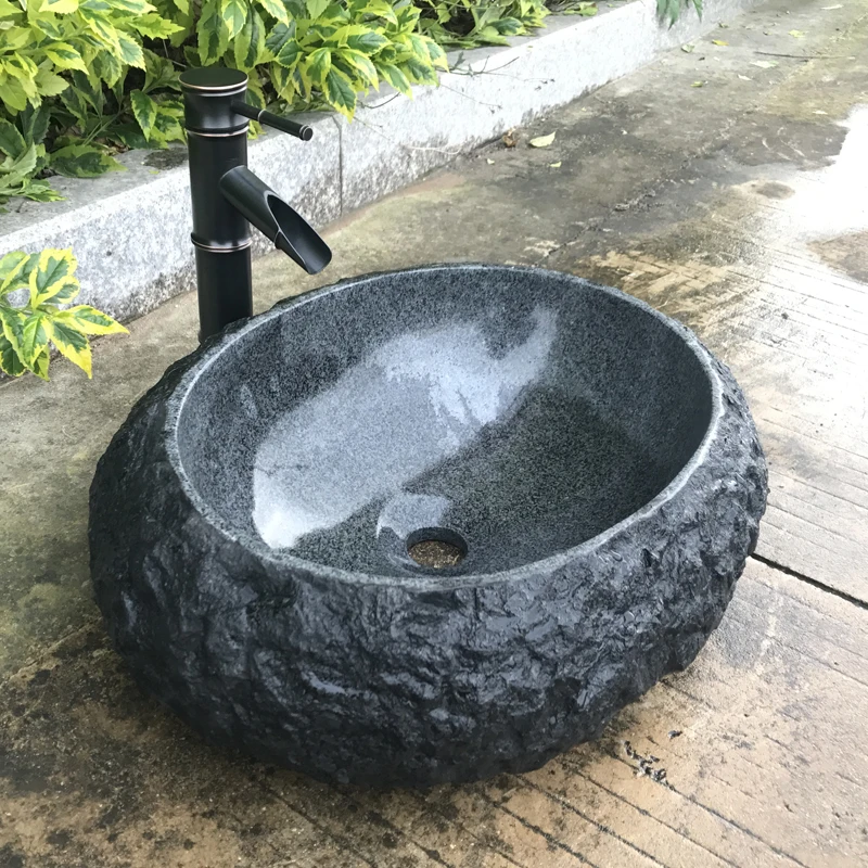 

Retro Stone Wash Basin Outdoor Marble Table Basin European Style Toilet Art Washbasin Personality Wash Basin