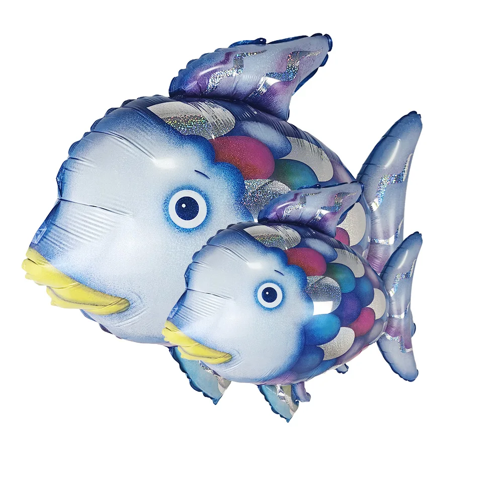 65×60cm Clown Fish Foil Balloon Inflatable Fish Ocean Animal Foil Balloons for Kids Birthday Under the Sea Themed Party Decor