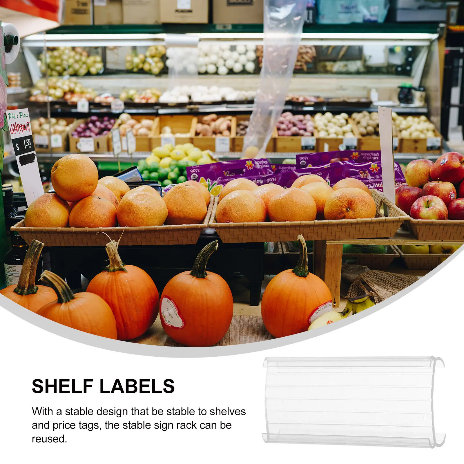 

20 шт. зажимов для ценников из ПВХ, держателей этикеток для полок, износостойких подставок для рекламных вывесок, многофункциональных держателей этикеток для магазинов