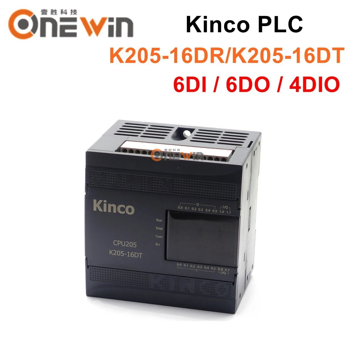 

Kinco PLC K205-16DR K205-16DT CPU module DC24V 16-point including DI6 DO6 4DIO 2pcs RS485 communication