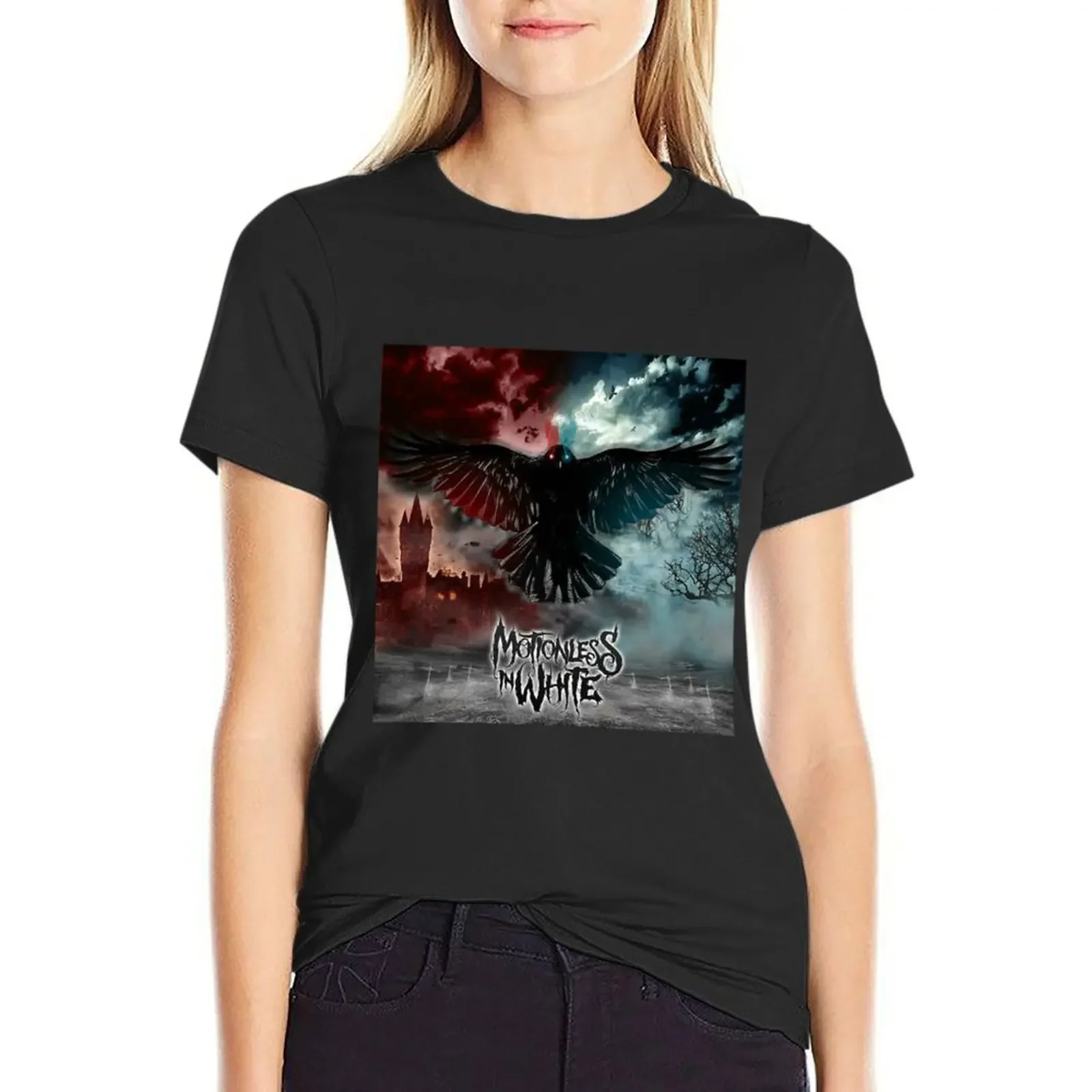 Motionless in white Gagak Hitam Art Gift For Fan T-Shirt Female clothing oversized aesthetic clothes Women's clothing